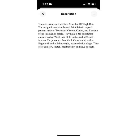 J.Crew Safari Leopard High-Rise Jeans 29 - Picture 4 of 13